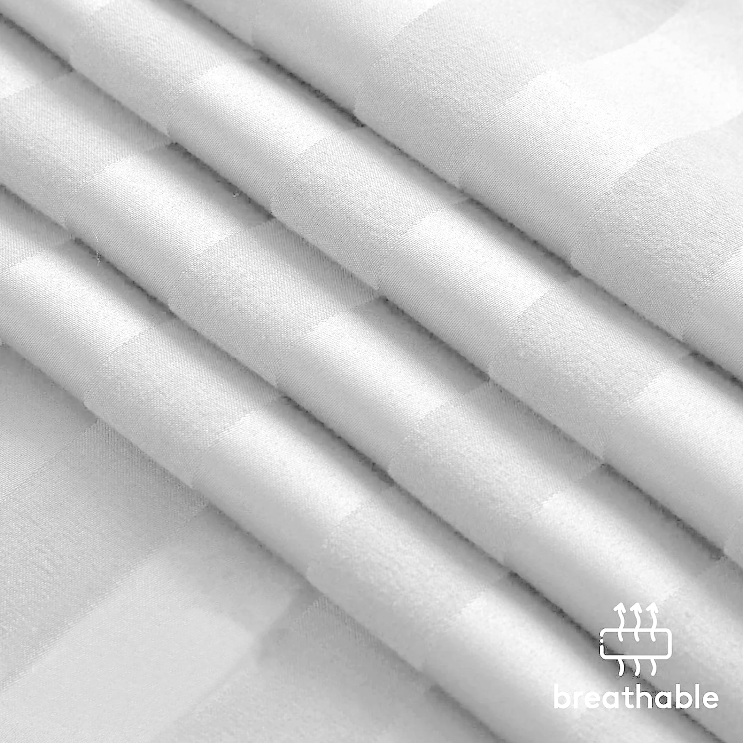 Set Copripiumino Singolo Microfibra Rasata A Righe - Colore Senape Con Federa