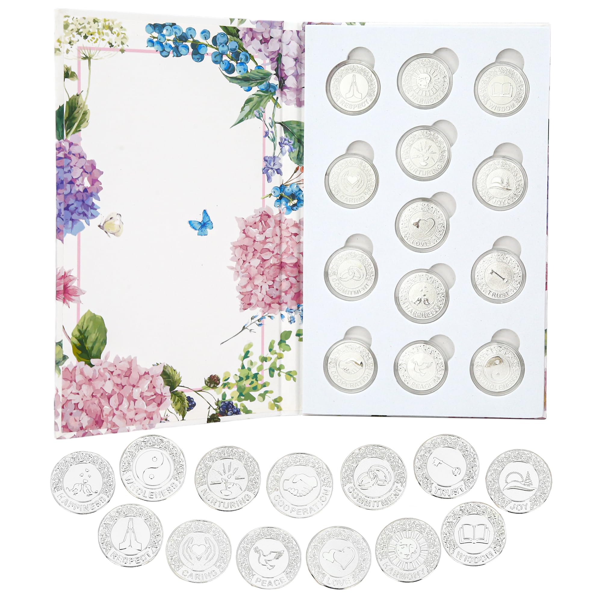 TINGKU English Silver Arras de Boda Wedding Arras Unity Coins Set Wedding Ceremony Accessories Couple Souvenirs with Case