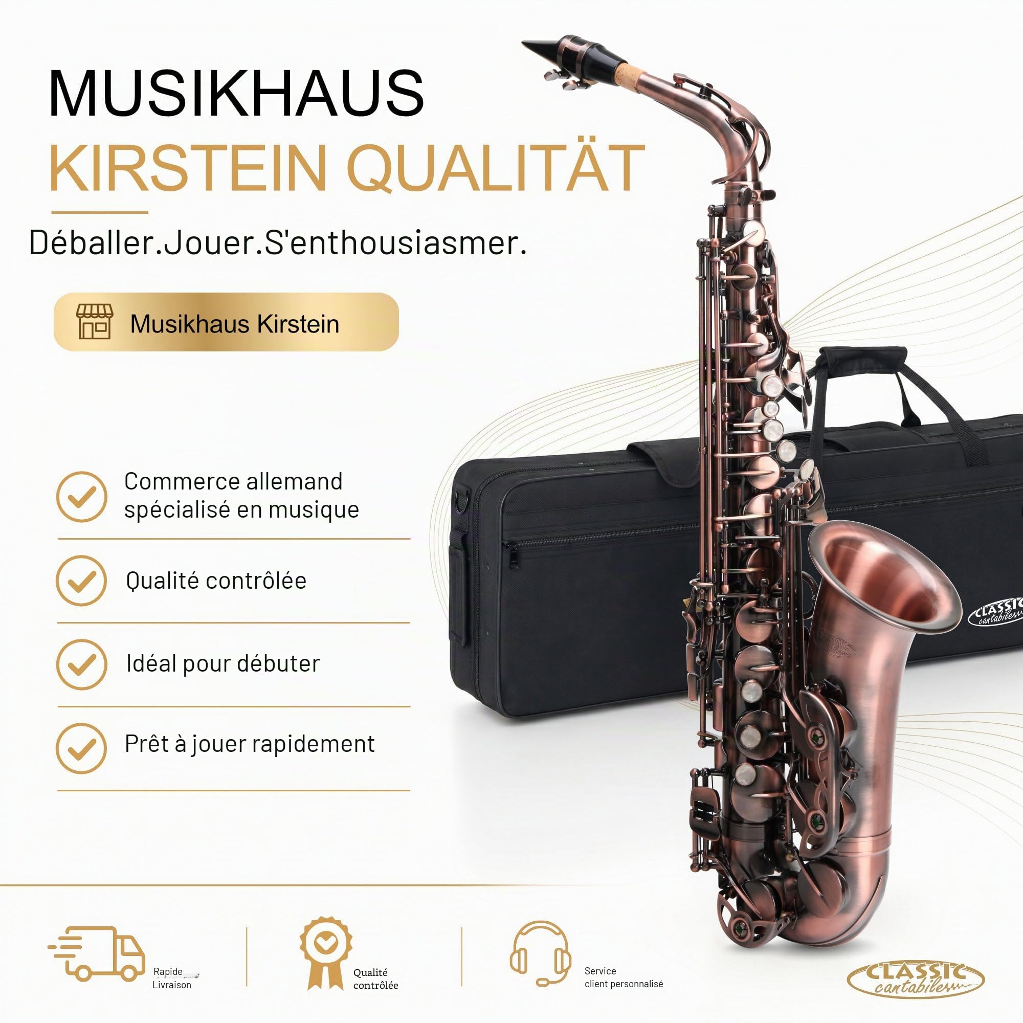 Classic Cantabile Winds AS-450 rouge antique saxophone alto
