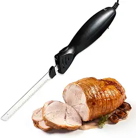 COOK WITH COLOR Faca elétrica de 100 W, duas lâminas para corte versátil, precisão e conveniência para sua cozinha, 5 x 5 x 42 cm, preta