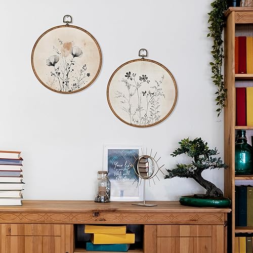 Miniatura 3 de KSDUT Arte de pared floral vintage de mediados de siglo, arte de pared botánico neutro para pared, lienzo para colgar, paisaje retro, flores