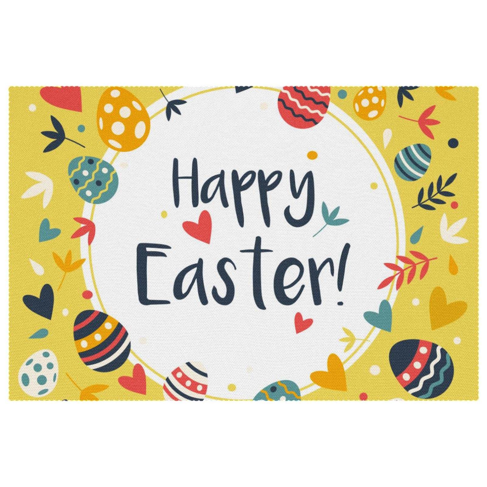 Sets de table Happy Easter thermorésistants lot de 6 pour éviter les taches de Pâques