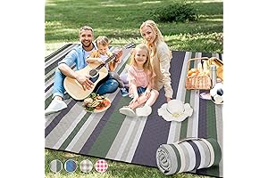 GreenStrip Outdoor Blanket for Grass - 80"x80" Waterproof, Machine Washable, 3-Layer Picnic...