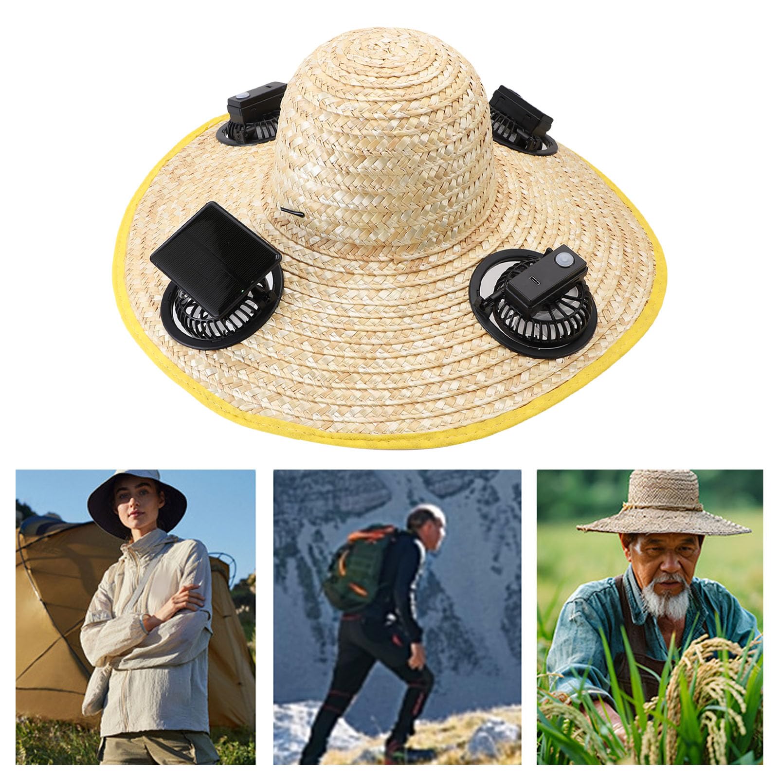 Solar Fan Gombado, Cappello Pesca con Sole Sole per Esterno per Camminare