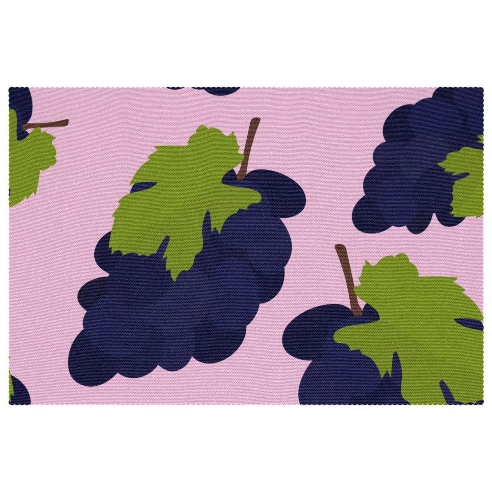 Set de table motif raisin pour repas de famille chaleureux x6