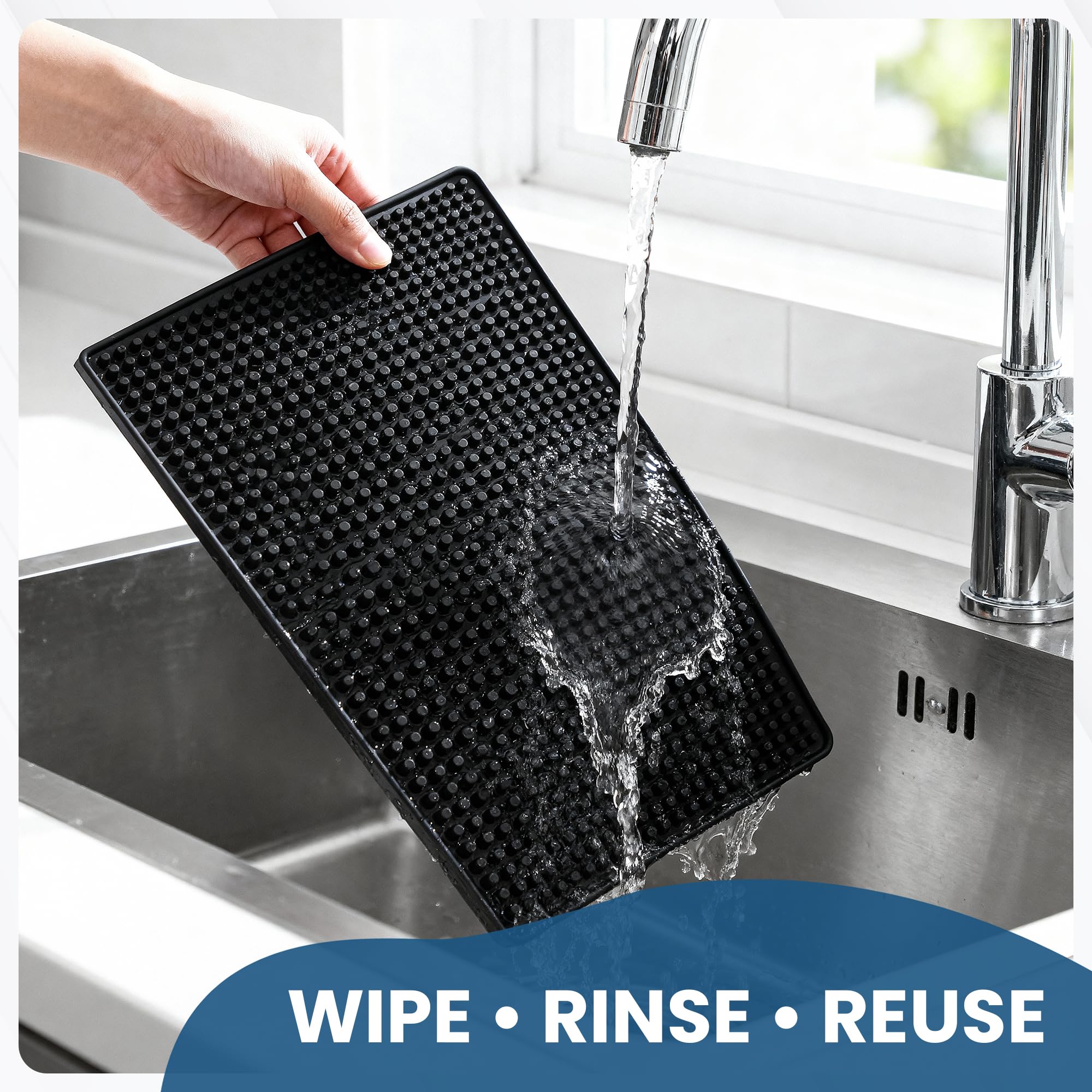 Axieso Rubber Bar Mats for Countertop 18 x 12 in - 2 Pack Non-Slip Mats — Amazon image 5
