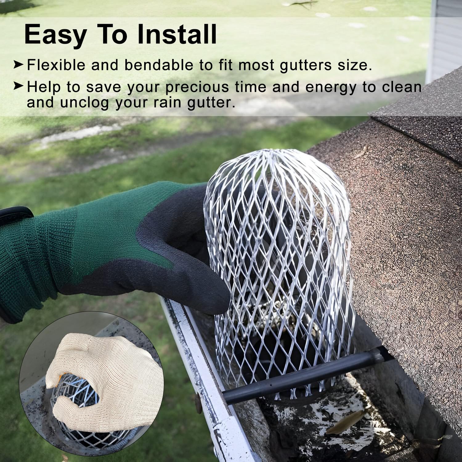 Protection De Gouttière En Acier Inoxydable 304 – Protection De Gouttière Pour éviter Que Les Débris De Blocage Et Les Rongeurs Ne Se Bouchent