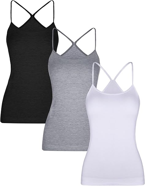 Boao - - Boao 4 Pack Women's Cropped Tank Tops, Cotton