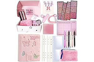 Preppy School Supplies Pink Binder Set for Girls
