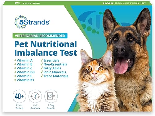 5Strands Prueba de deficiencia nutricional para mascotas, 44 vitaminas y minerales probados, en casa, kit de recolección de muestras de pelo de 5Strands Prueba de deficiencia nutricional para mascotas, 44 vitaminas y minerales probados, en casa, kit de recolección de muestras de pelo de