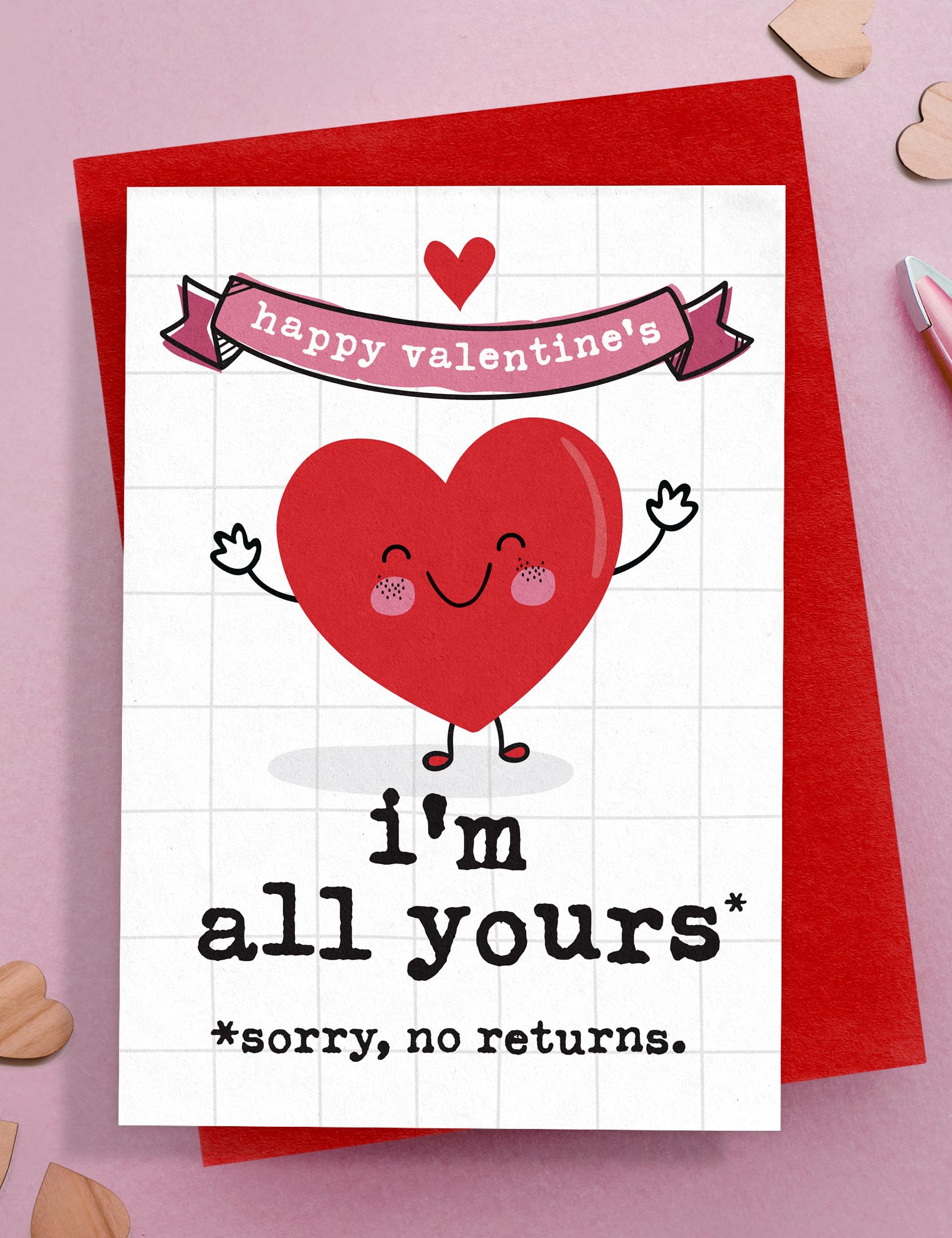 All Yours Valentines Card for Him, Sorry No Returns, Funny