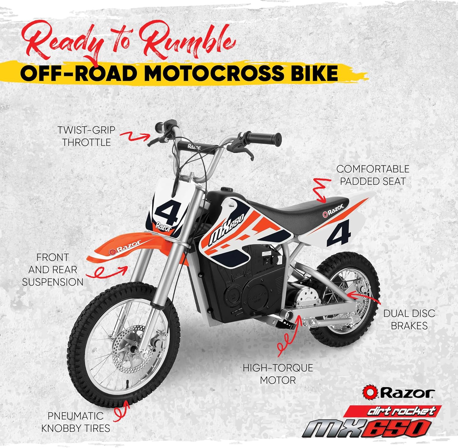 Razor - Brandclub - Razor MX650 Dirt Rocket Bike Electric Ride-On