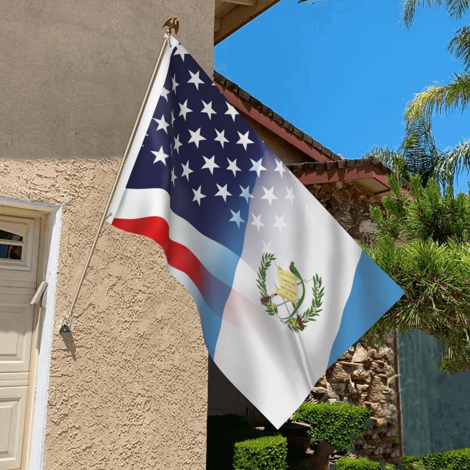Doppelseitige Guatemala- & USA-Flagge – 90x150 Cm, UV-beständig, Für Innen & Außen