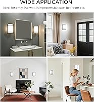 Vista 9 de CLOUDY BAY Aplique de pared LED de 3 colores, iluminación de pared, 3000 K/4000 K/5000 K, lámpara de pared ajustable de temperatura de color, 15 W