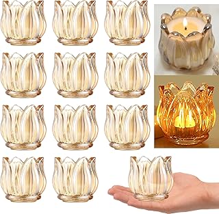 GOLDEAL Gold Votive Candle Holders Set of 12