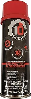 10 Seconds - Household Disinfectant Spray & Deodorizer - Great for Shoes and Gym Equipment! Superior Germ-Killing and Odor Elimination, Fights Staph, Athlete's Foot, Strep, MRSA. (5 Ounces)