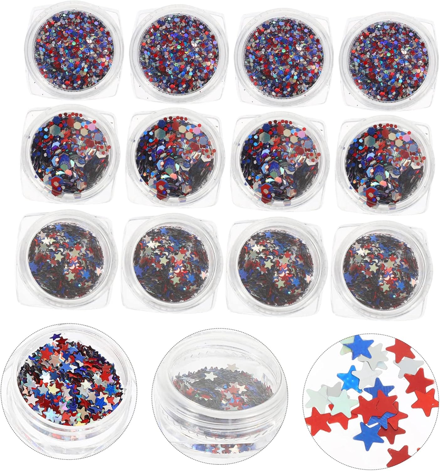 Nail Art Sequins Star Shape Glitter Decorations for Manicure Easy to Apply Nail Accessories for Unique
