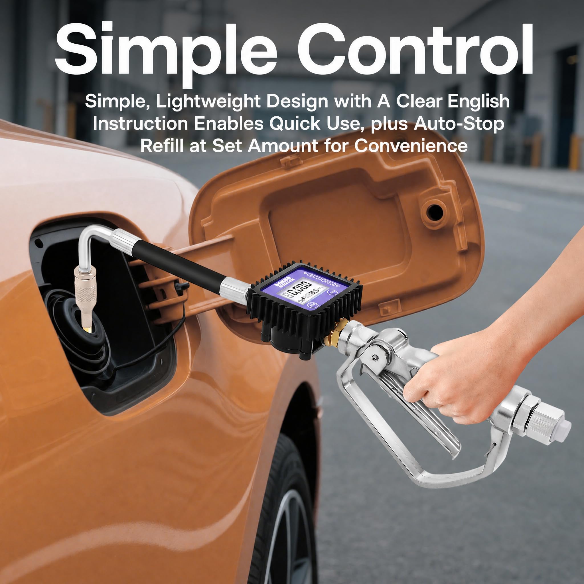 Pompa di trasferimento digitale, distributore di olio elettronico per auto, officina, argento | Ideale per officina e garage, ergonomico, con display LCD, consente un dosaggio del liquido comodo e veloce