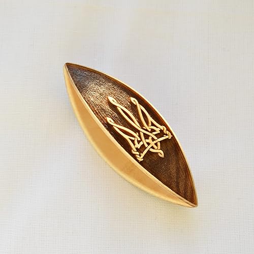 Miniatura 3 de Wooden Tatting Shuttle, Ukrainian coat of arms, trizub, 3D surface, Handmade shuttle tatting with wood carving