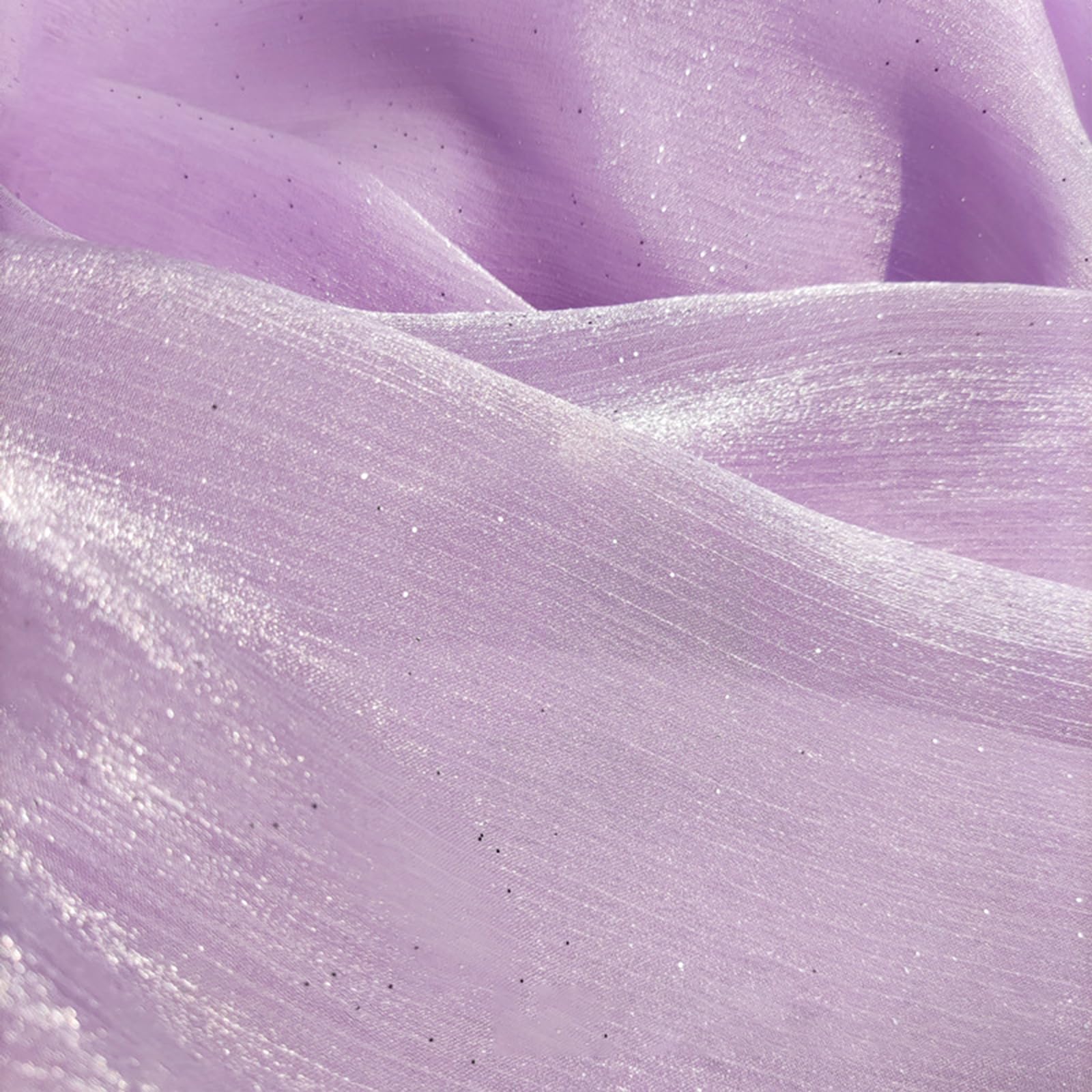 Organza Lace Voile Fabric, Iridescent Organza Tulle Fabric Multicolor 1.5x1M(Light Purple)
