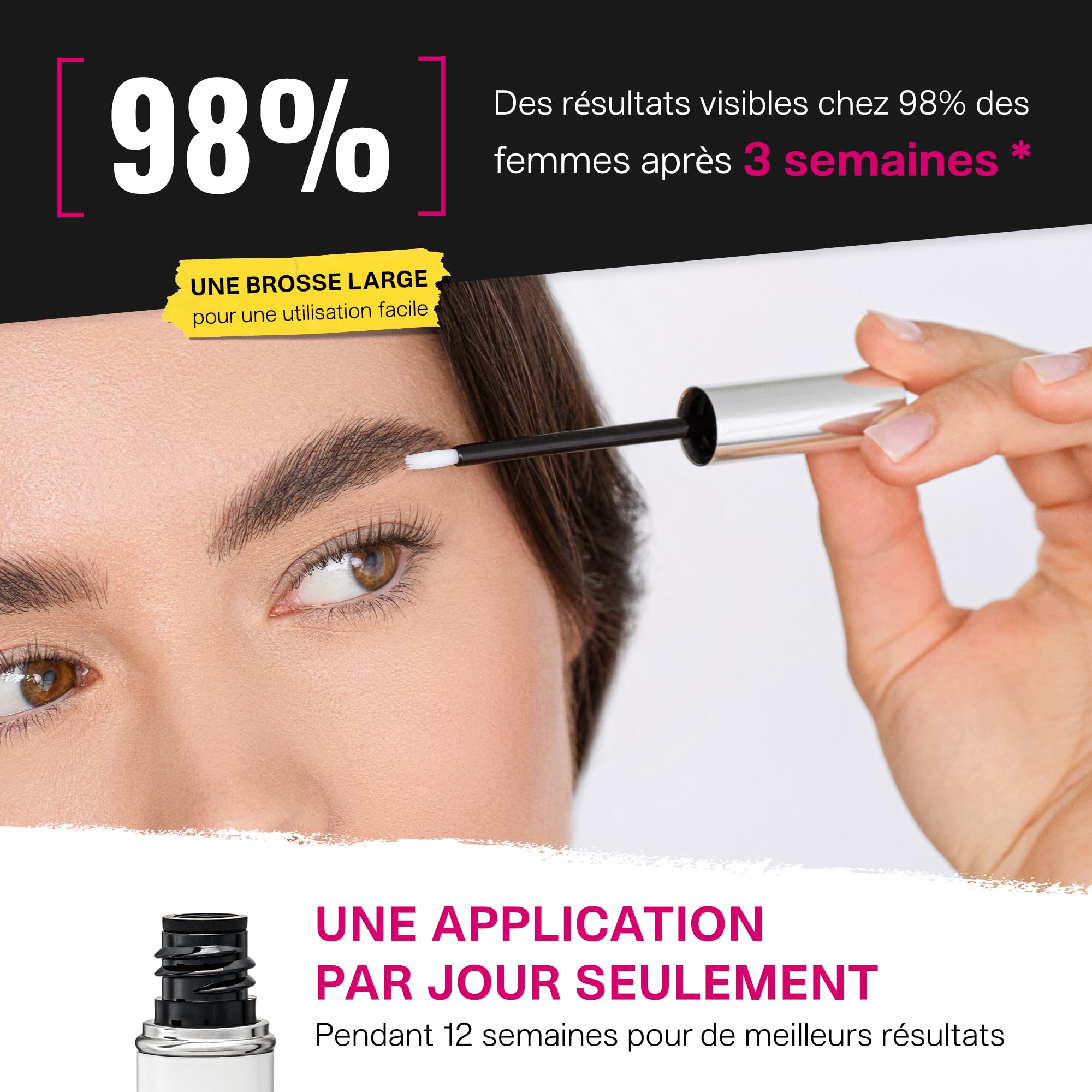 BROWCOCA!NE Sérum à sourcils pour une croissance rapide et un sourcil complet | Booster végétalien Eye-Brow by Svenja Walberg | Vainqueur du test de croissance des sourcils fabriqué en Allemagne