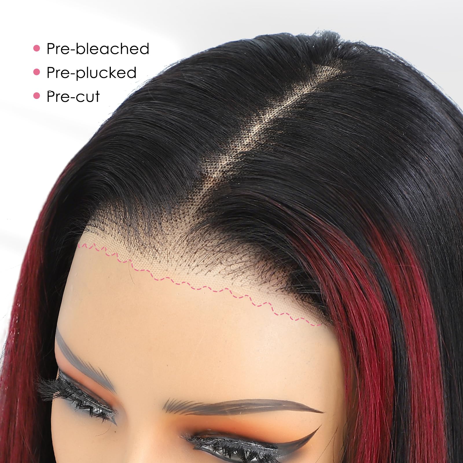 Beluck 1b99j 4x4 Bob Wig Human Hair Straight Wigs 150 Density Bob Wear and Go Glueless Wig Human Hair Pre Plucked With Brazilian Real Virgin Transparent Lace Frontal Wigs for Black Women 12 Inch - Image 4