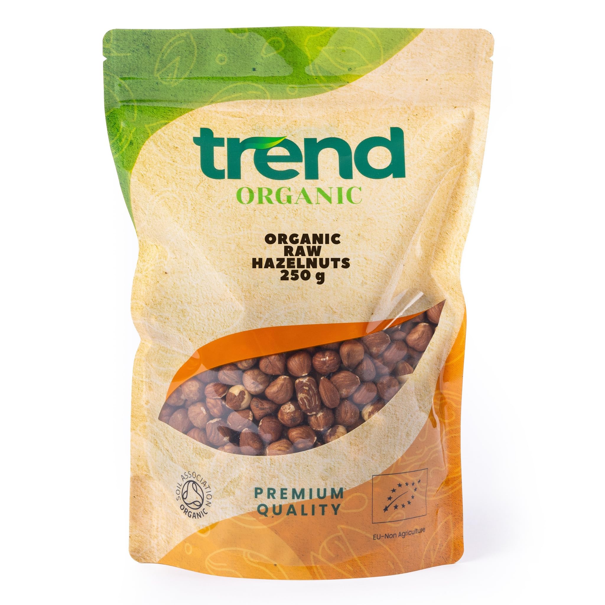Trend Organic Raw Hazelnuts 250g - Nutrient-Rich Snacking, Baking, Certified Organic, Vegan, Non-GMO, No Additives No Preservatives, High in Protein, Fibre, and Healthy Fats