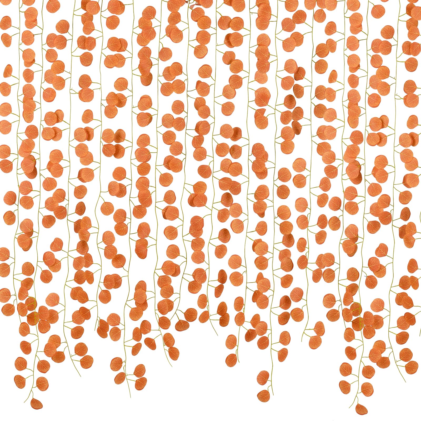 DearHouse 86 Feet 12 Strands Artificial Eucalyptus Leaf Plants Fall Garland Vine Hanging Eucalyptus Garland Thanksgiving Decor for Home Kitchen Wedding Wall Decor