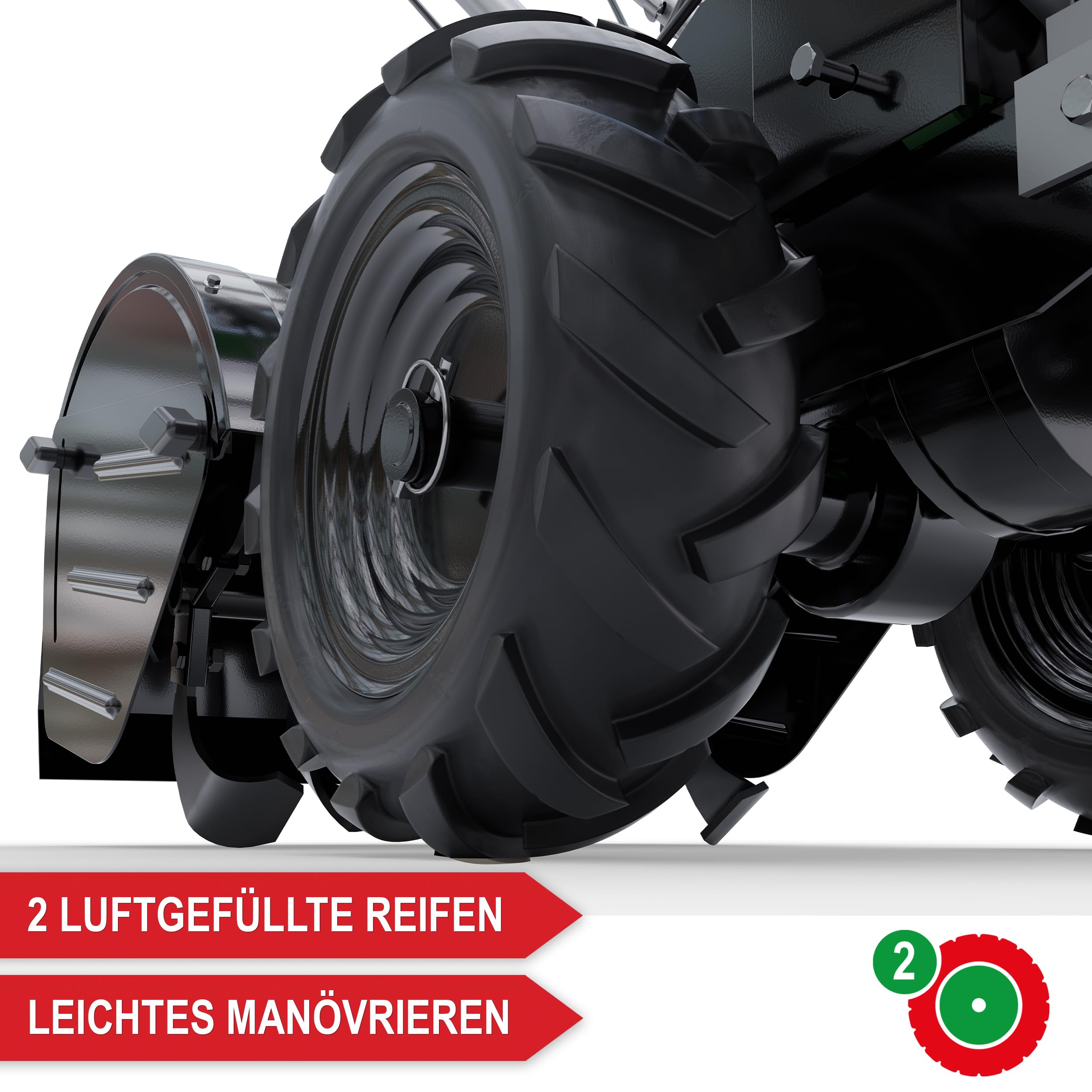 ONBEST Gartenfräse Benzin 7 PS – 48 cm Arbeitsbreite, 12 Messer | 4-Takt Motor, 4,1 kW, 175–350 mm Arbeitstiefe – Gartenhacke und Kultivator für Bodenbearbeitung im Garten