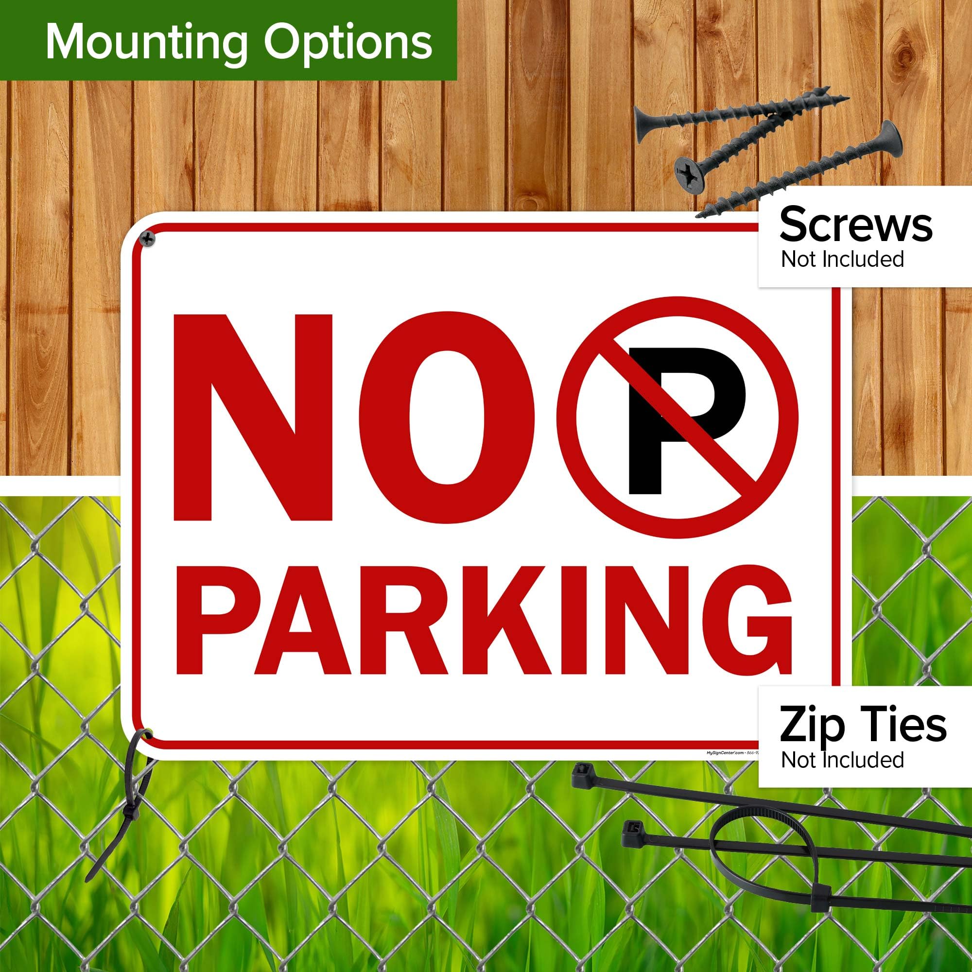 Amazon.com : No Parking Graphic Sign, 18x24 Inches, 55 mil thick
