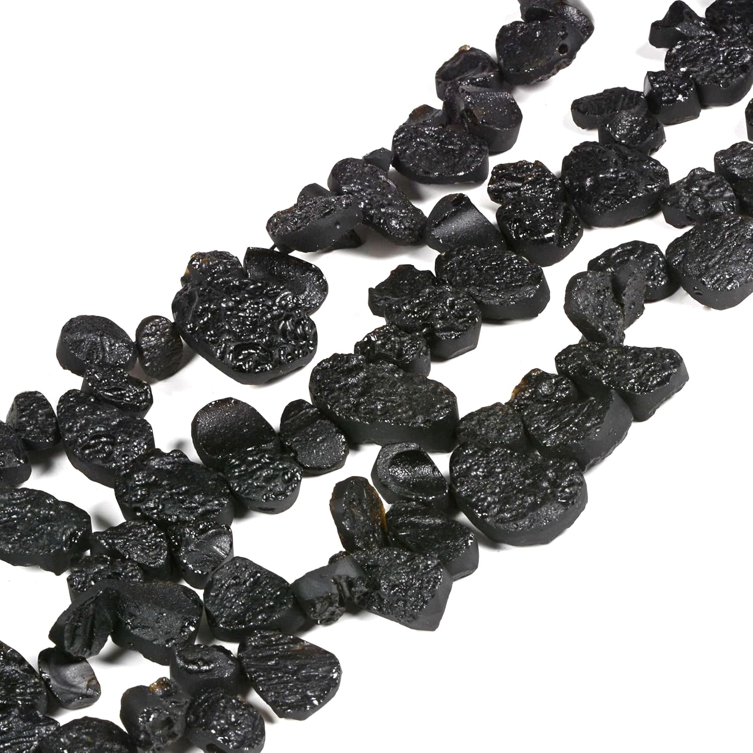 Natural Tektite Slice Chips Rock DIY Jewelry Making Beads 16 Inch