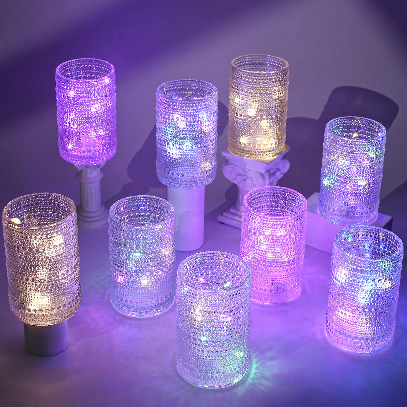 Amzcku Vintage Highball Trinkglas Set von 12 - Küche Gläser Becher für Wasser, Cocktail, Milch, Saft und Getränke