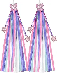 1 par de serpentinas de bicicleta, borlas de bicicleta infantil, fitas coloridas para guidão de bicicleta, acessórios de bicicleta para meninas e meninos