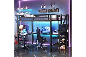 Exclusive Full Size Loft Gaming Bed with Stairs and Desk