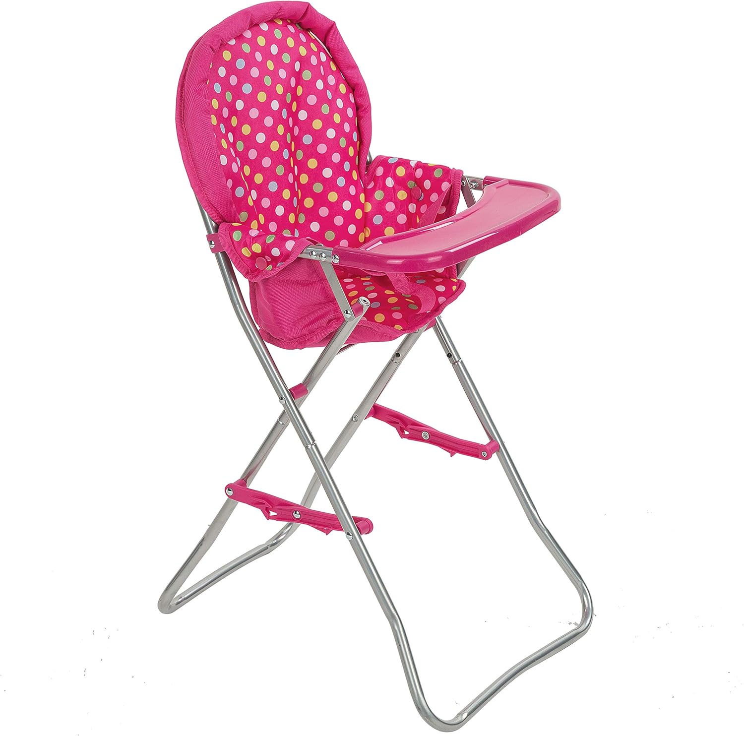 fash n kolor Baby Doll High Chair, Fits 18 inch Baby Dolls, Pink Color