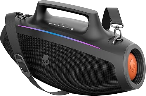 Barrel - Altavoz Bluetooth Boombox  Altavoz portátil inalámbrico resistente al agua, con modo de espectáculo de luz LED, batería de 12 horas,