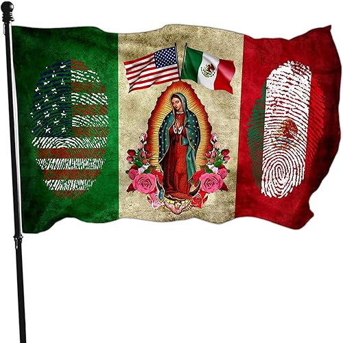 Bandera de México, bandera mexicano-americana, 3 x 5 pulgadas, doble cara, México, Estados Unidos, bandera de la amistad, bandera mexicana, bandera