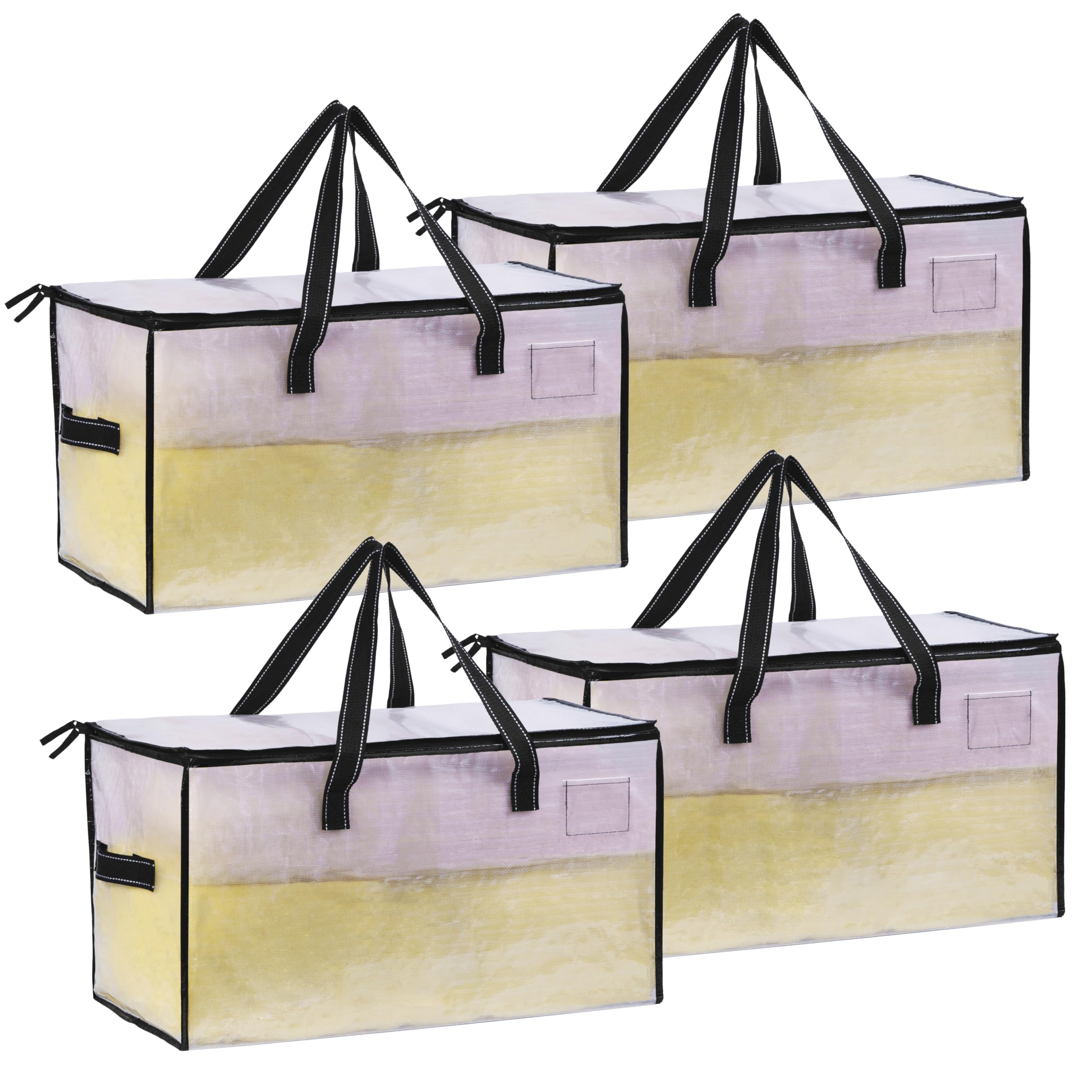 VENO 4 Pack Extra Large Moving Bags,Clothes Storage Bags for Blankets Bedding,Moving House Essentials,Waterproof Underbed Storage Packing Boxes,Laundry Bags Organiser (Clear