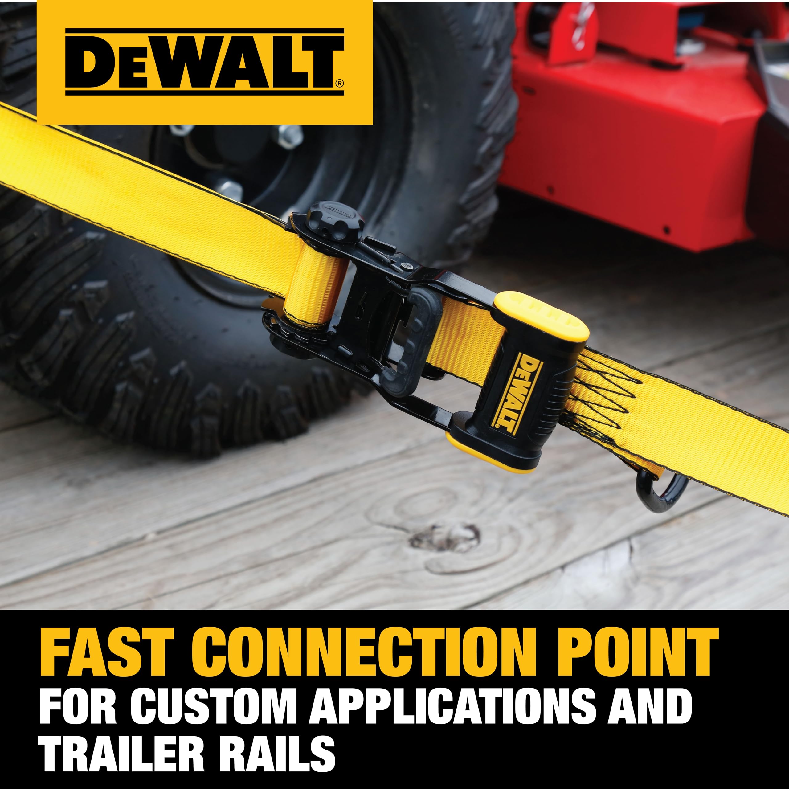 DEWALT DXBC50002 - Cinghie di fissaggio a cricchetto, 3,8 cm x 40,6 m, per carichi pesanti (resistenza alla rottura 2.268 kg), confezione da 2