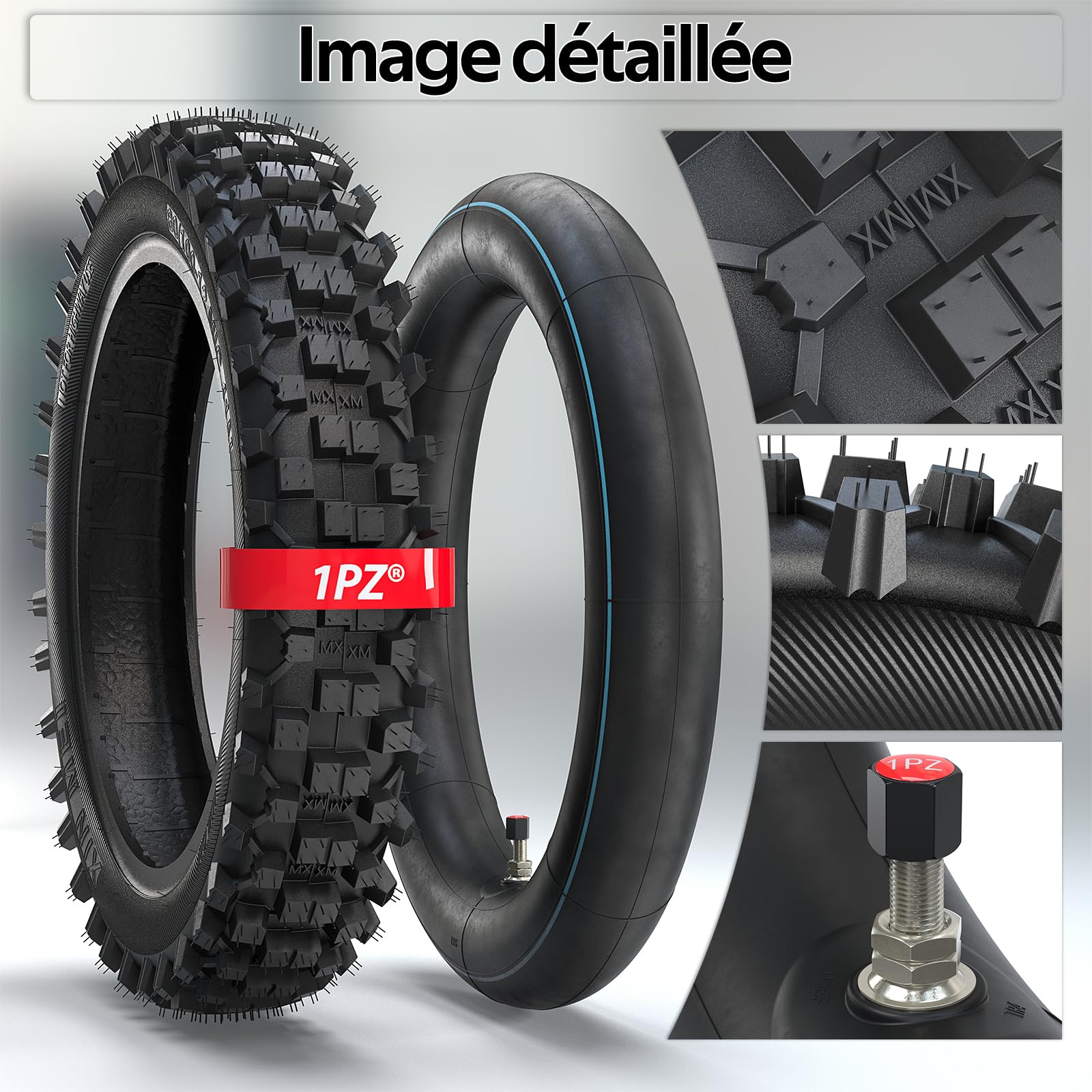 1PZ F80-C2T Pneu et chambre à air 3.00-12 80/100-12 remplacement pour DRZ110 PW80 CRF70 CRF110 XR70 KLX110 KX65 TTR90 TTR110 Suzuki JR80 Baja DR70 Honda Off Road Motocross Dirt Pit Bike