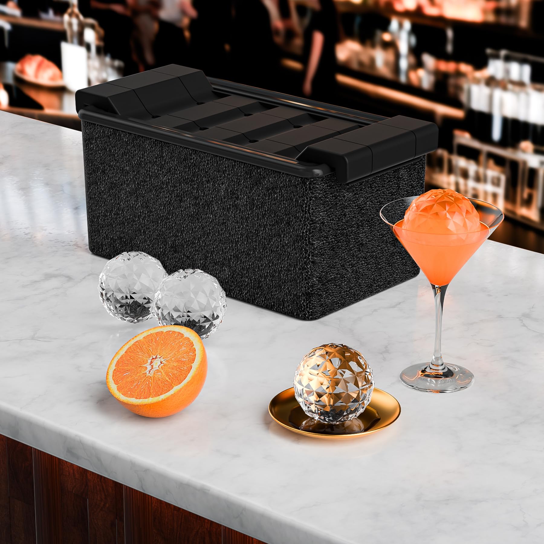 Bangp Transparente Eiskugelform, kristallklare Eiswürfelbereiter, 8 markante 5,1 cm klare Kugel-Eiswürfel für Cocktails und Getränke, lustige Formen, Eiskugelform, Whisky-Geschenke für Männer