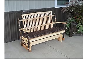 Handcrafted Hickory Amish Glider: A Rocking Retreat for Your Porch