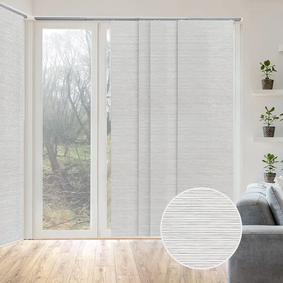 Shades for Sliding Glass Doors: 7 Top Picks 15 GoDear Adjustable Panel Track Blinds — Marble Finish