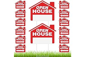 Pinkunn 14 Pcs Open House Signs 18 x 14 Double Sided Real...