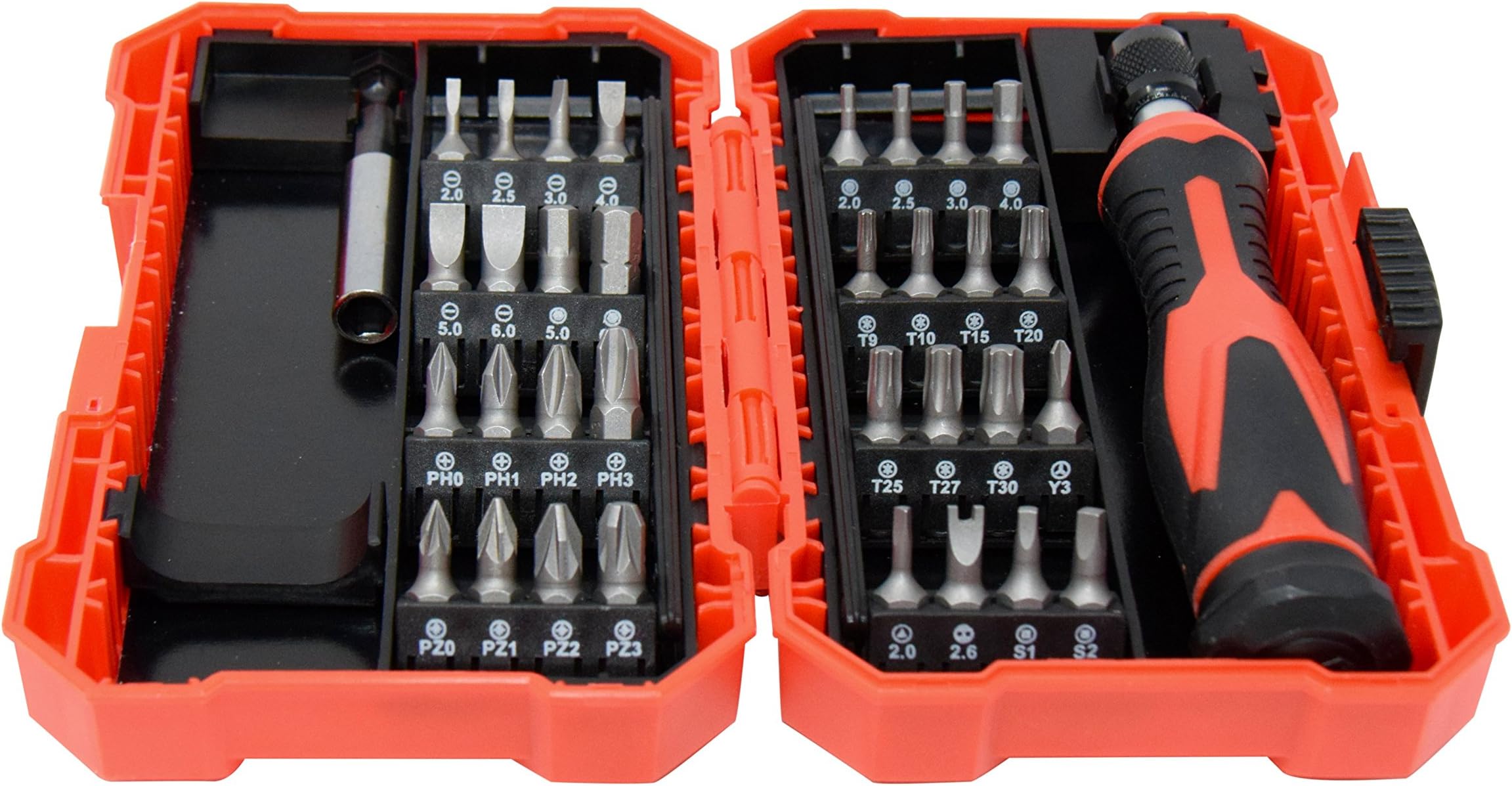 Texas Best Screwdriver Set | Chrome CR-V Screwdriver Bits | Small Storage Case | 34 Pieces