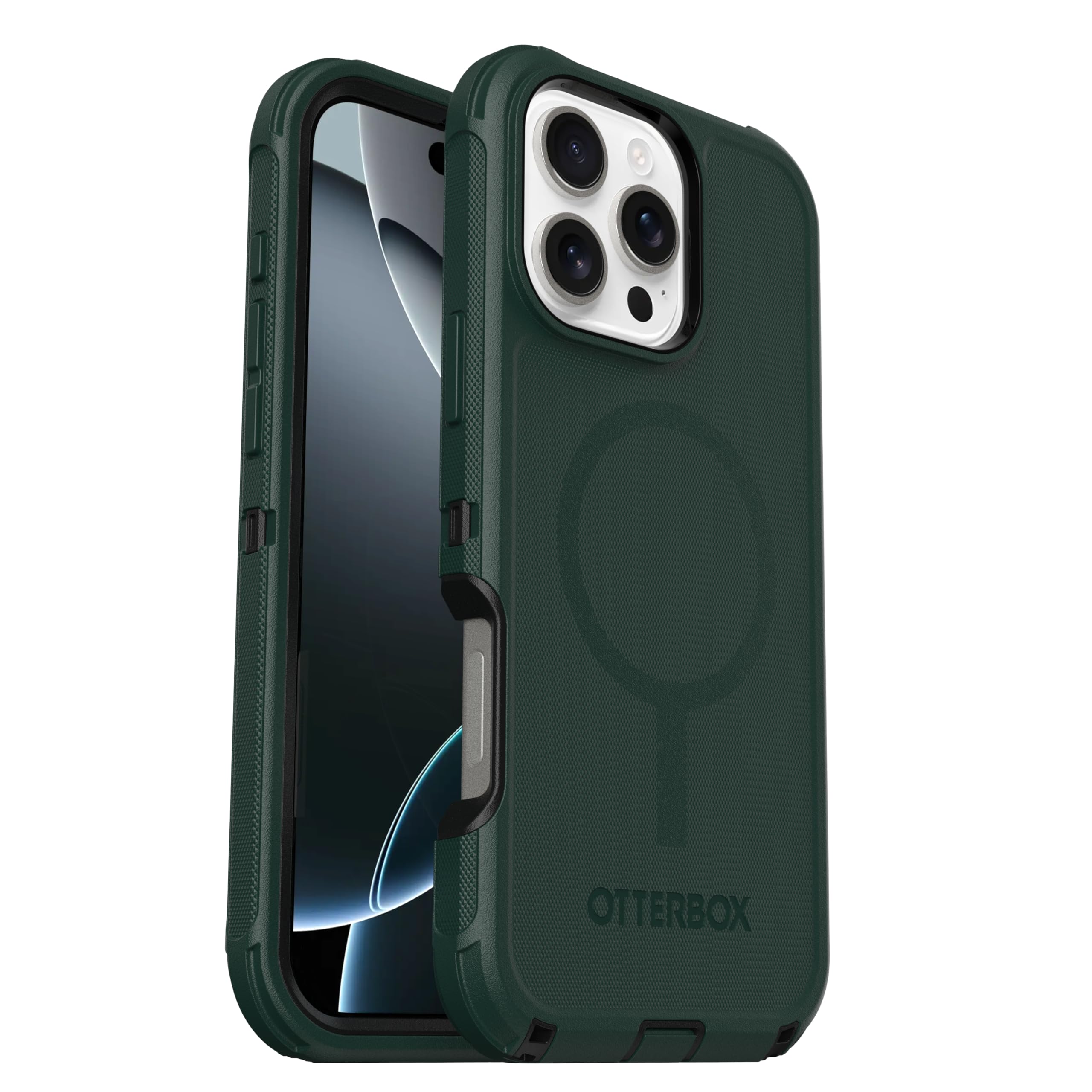 OtterBox Funda MagSafe para iPhone 16 Pro MAX (Solamente) Defender Series, anacardo Ceniza (Negro y Naranja), Solo Funda, imanes Integrados, sin Pantalla, Resistente y Duradera, con protección de