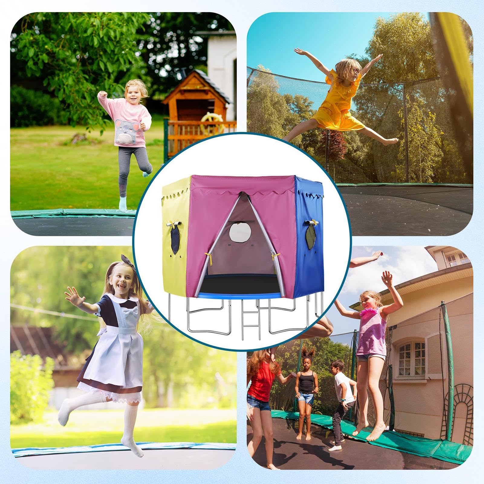 Copertura solare per trampolino tenda pieghevole impermeabile | Protezione solare per letto elastico per parchi acquatici, piscina, attività comunitarie picnic, compleanni, salti, sport al