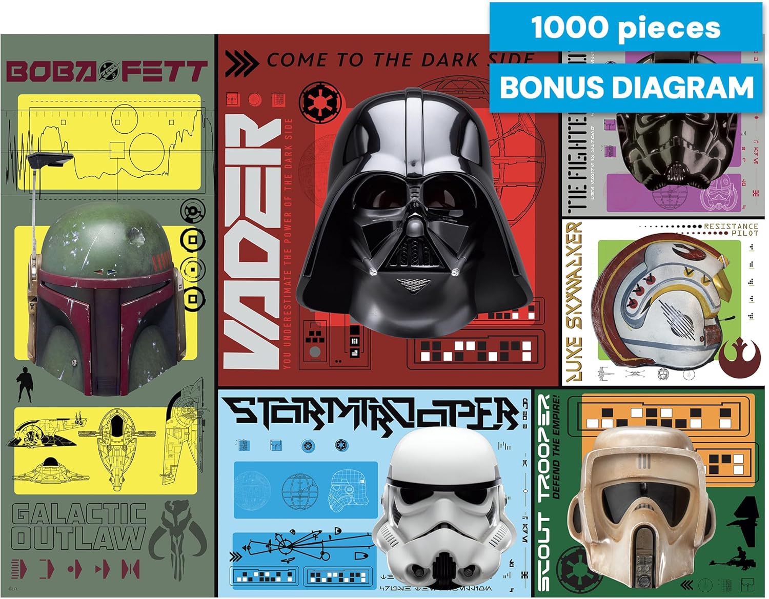 Buffalo Games - Star Wars Helmets 1000 Piece Puzzle for Adults, Sapphire Select - Quality 1000 Pieces Jigsaw Puzzle