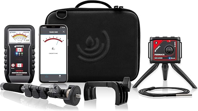 Tramex Flooring Installer Tech Kit FTK | Moisture Meter CME5, Ambient Feedback Datalogger DL-RHTX & Contact Temperature Probe | Measure Moisture, Relative Humidity, Temperature & Dew Point of Concrete
