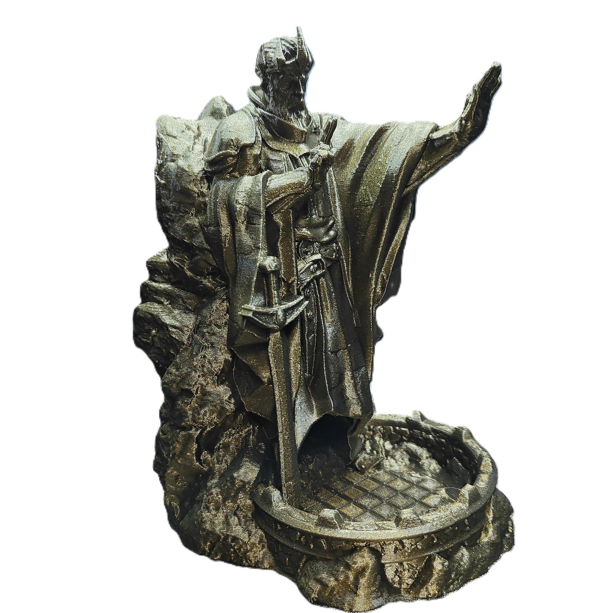 DND kostka wieża i taca, nadruk 3D, statuetka króla, kostka, Rolling Tower dla smoków i lochów, na blat D&D, RPG, vintage, złoty